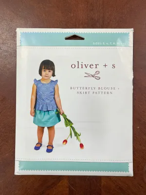 2015 Oliver   S Pattern - Child's Butterfly Blouse and Skirt FACTORY FOLDED