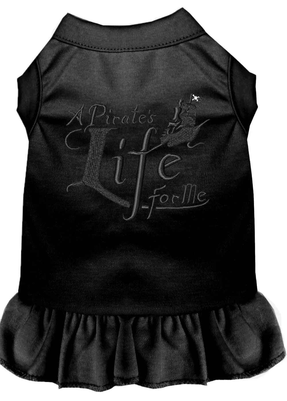 A Pirate's Life Embroidered Dog Dress Black Xl (16)