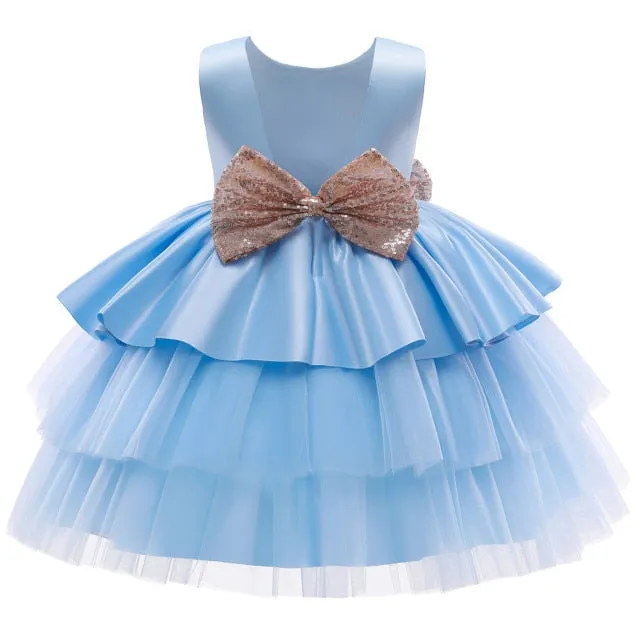 Baby-Toddler Fluffy Tutu Big Bow Dress-Birthday Party- Flower Girl Wedding Dress