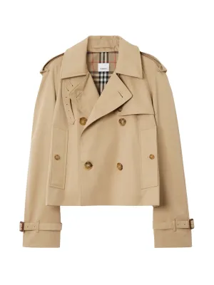 Beige cropped trench coat