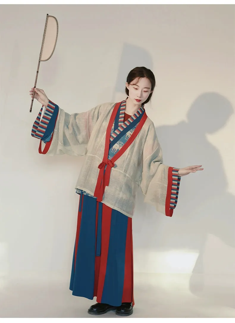 Blue Moon Sheep 月蓝双羊 Northern Jin Dynasty Hanfu