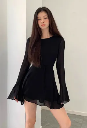 CERI - SHEER TRUMPET MINI DRESS