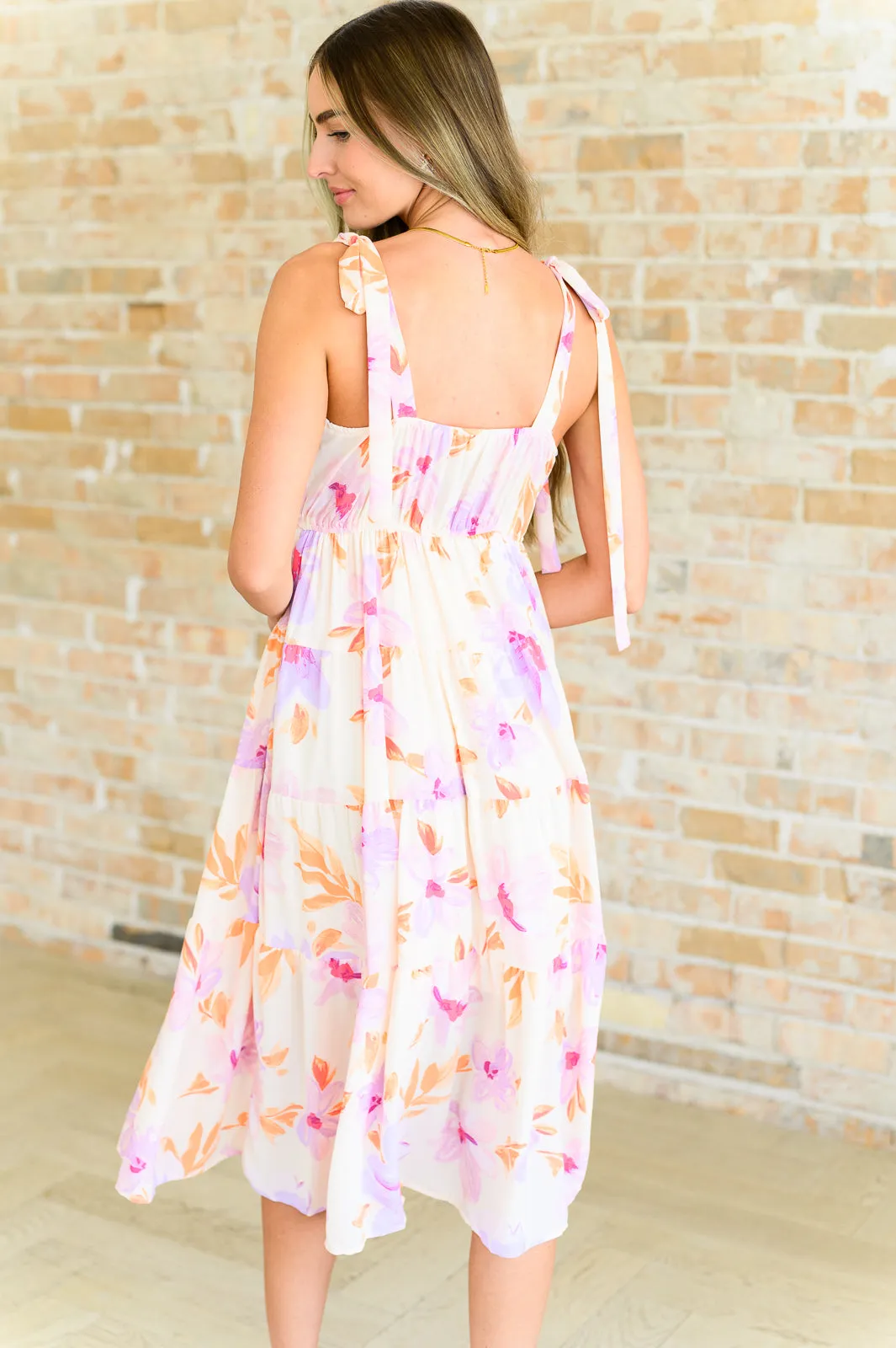 Coquette Pastel Petals Floral Midi Dress