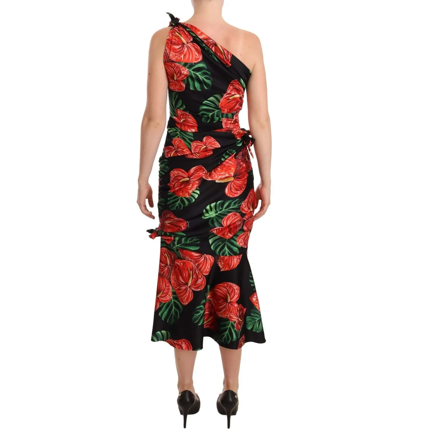 Dolce & Gabbana Elegant Floral Silk Draped Dress