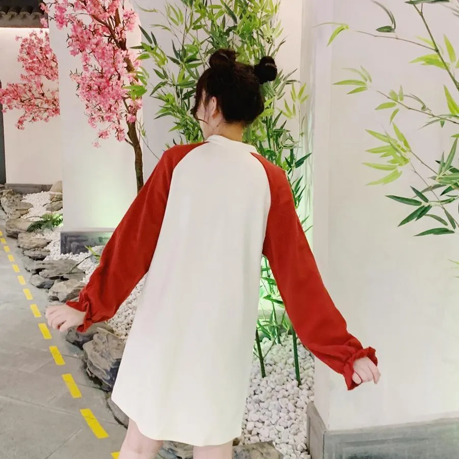 Floral Long Sleeved Cheongsam Dress