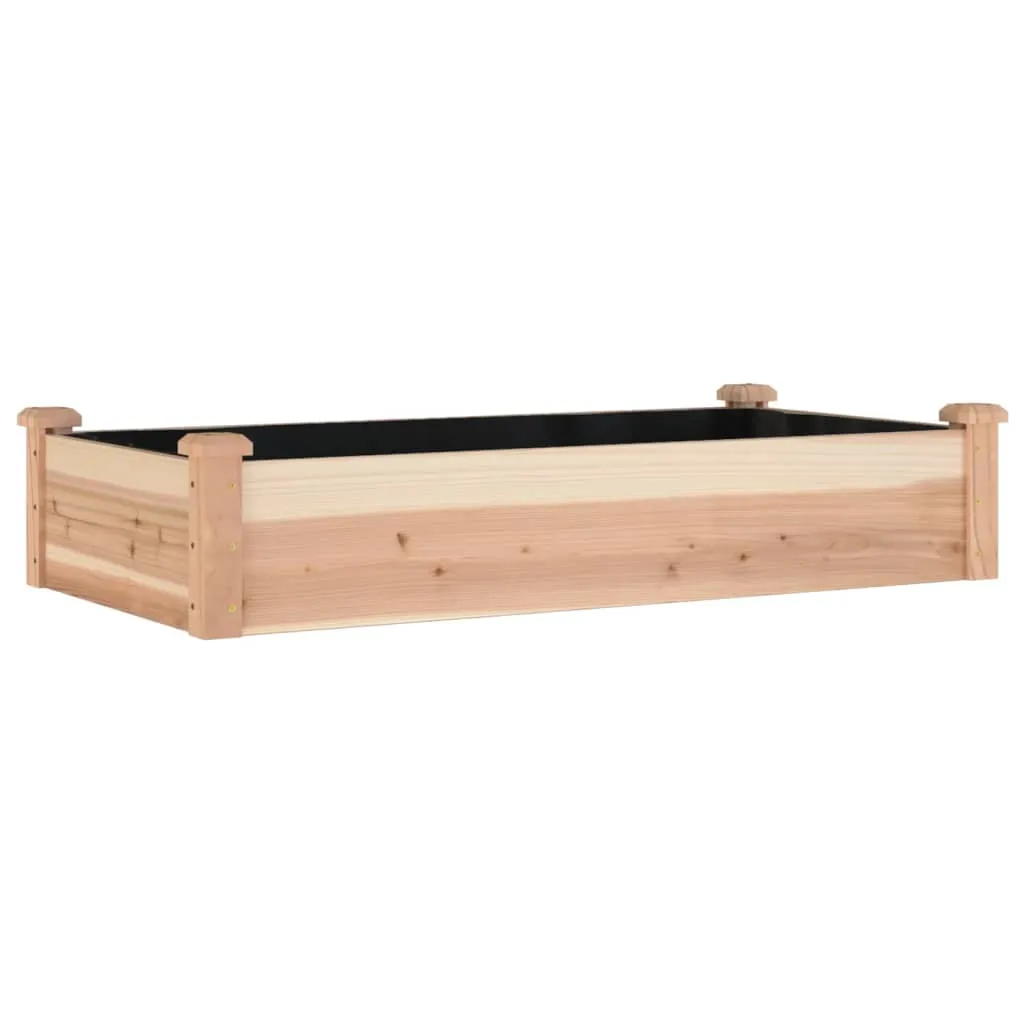 Garden Raised Bed with Liner 120x60x25 cm Solid Wood Fir