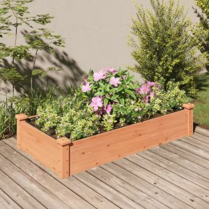 Garden Raised Bed with Liner Brown 120x60x25 cm Solid Wood Fir