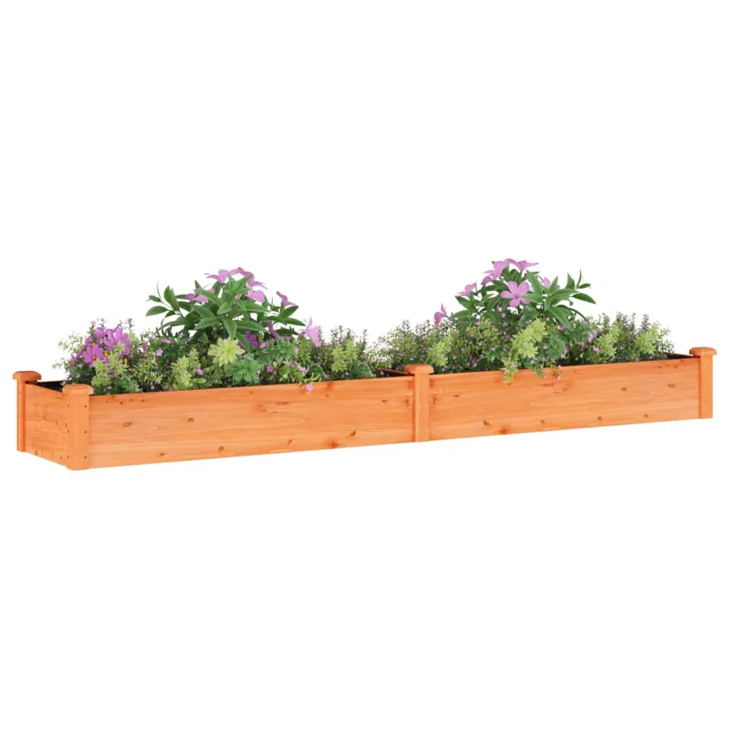 Garden Raised Bed with Liner Brown 240x45x25 cm Solid Wood Fir