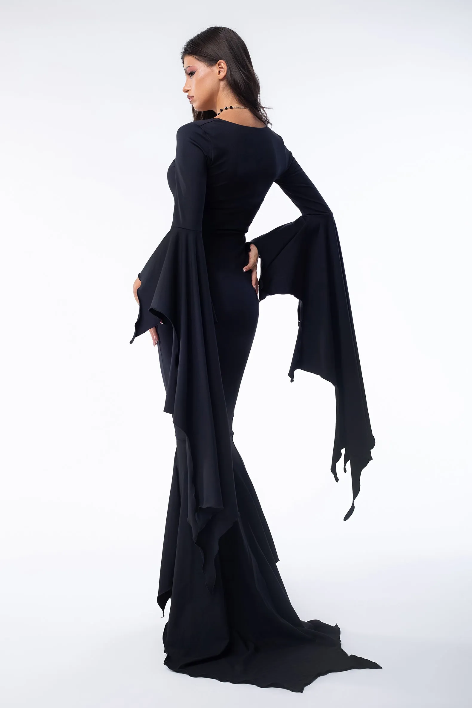 Gothic Grace Bat Wing Dress