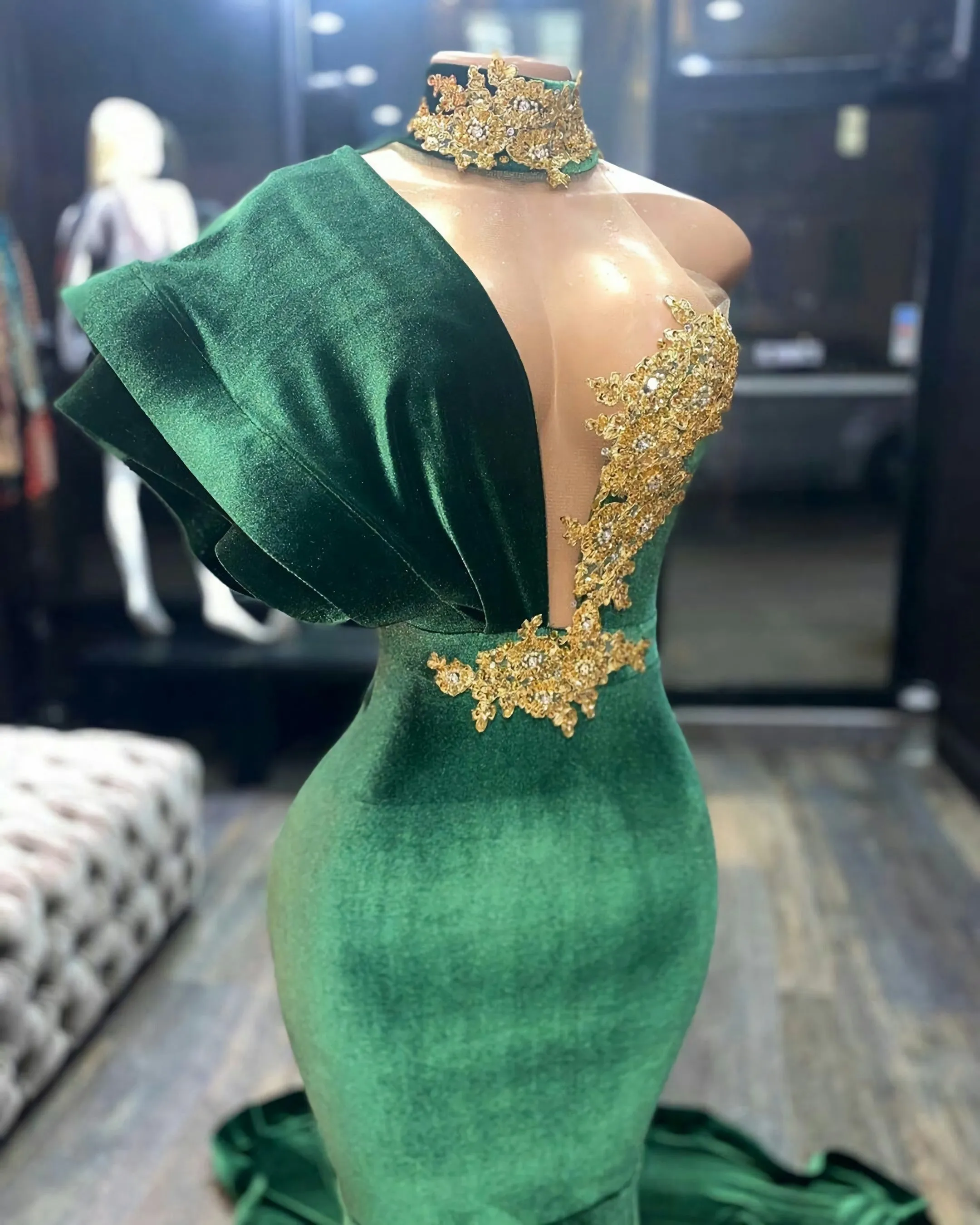 Green Evening Prom Dresses Long Prom Dress