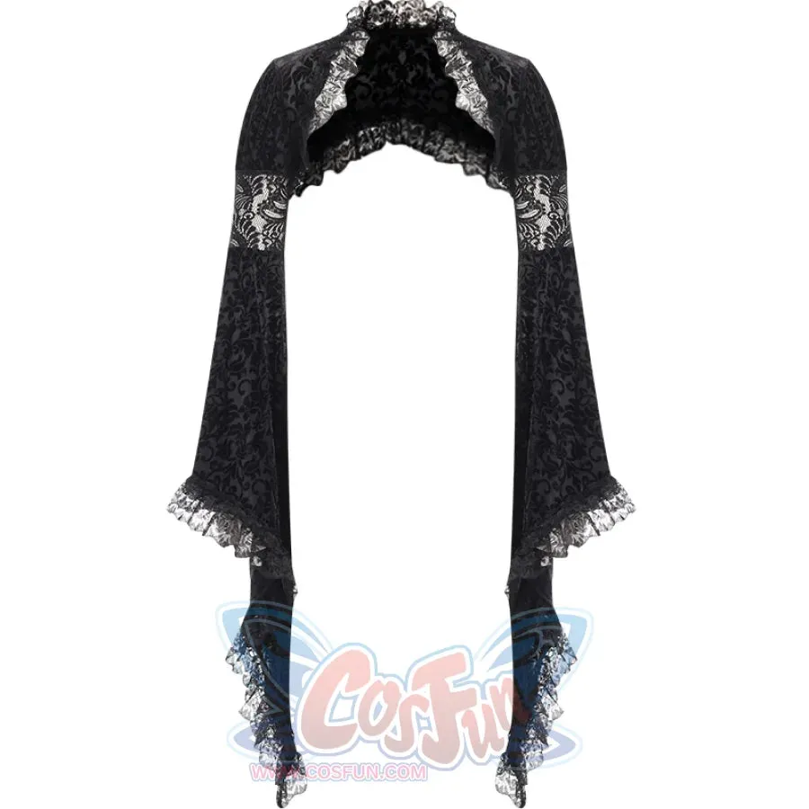 Halloween Gothic Court Style Black Shawl Cheongsam Set