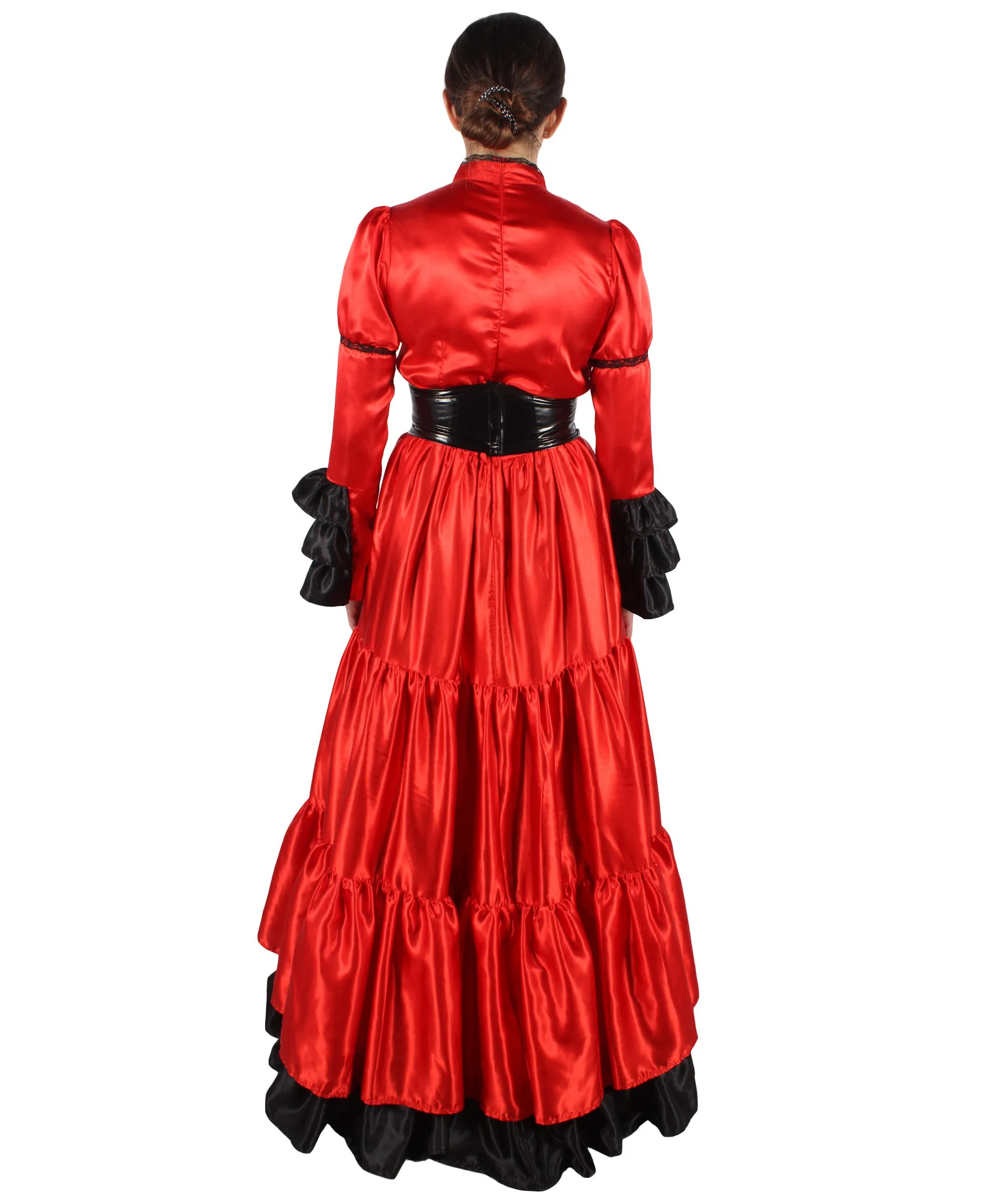 HPO Adult Women's 70's Long Victorian Rococo Costume Dress | Perfect for Halloween | Flame-retardant Synthetic Fabric