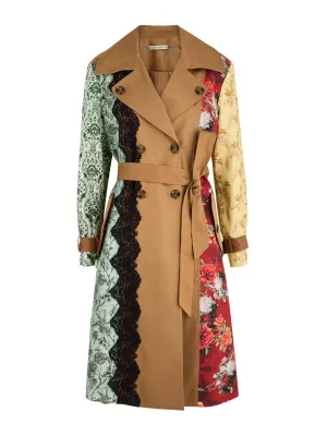 Keith patchwork cotton trench coat