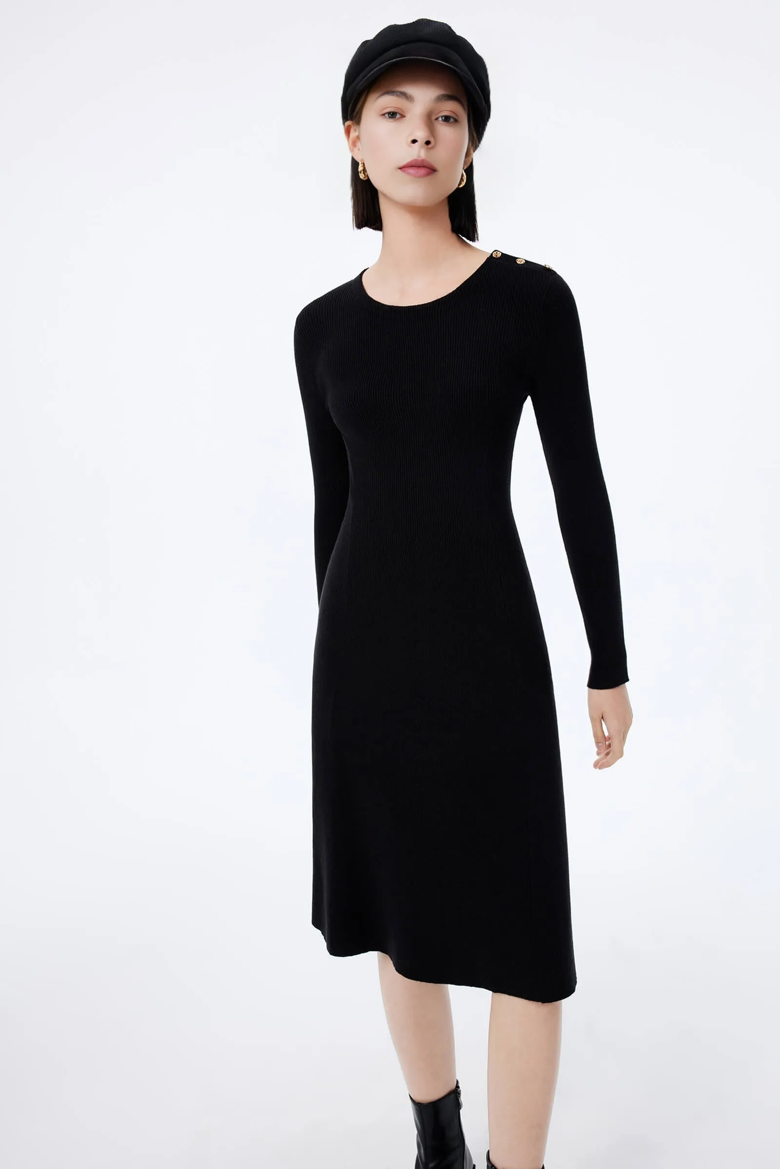 LILY Elegant Fitted Little Black Dress