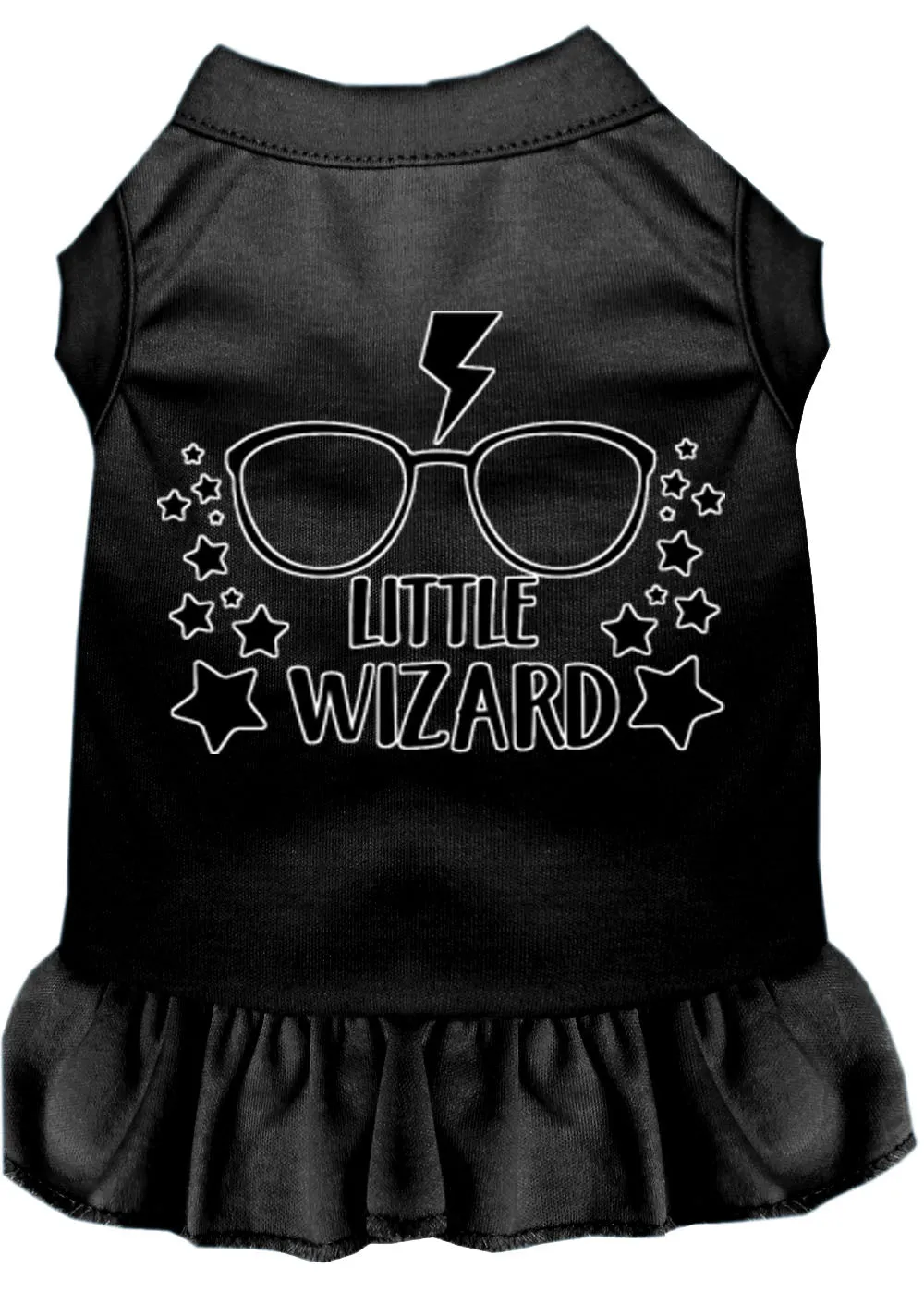 Little Wizard Screen Print Dog Dress Black Sm (10)