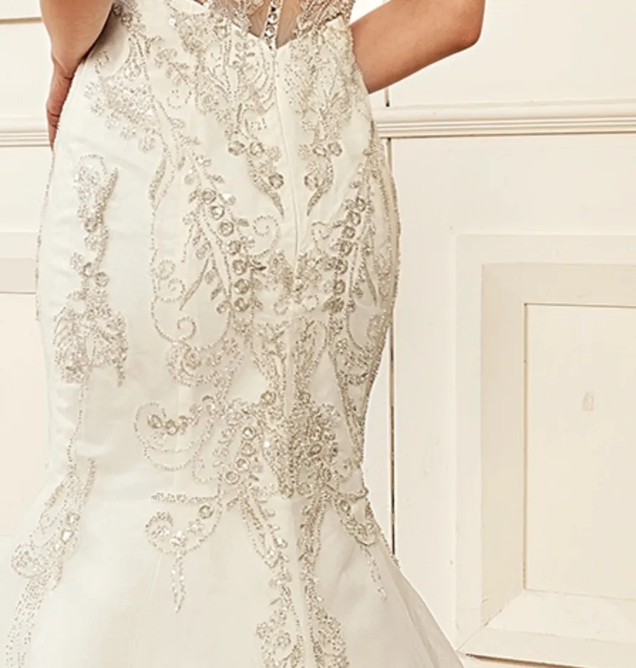 Mermaid Embroidered Heavy Beaded Wedding Dress