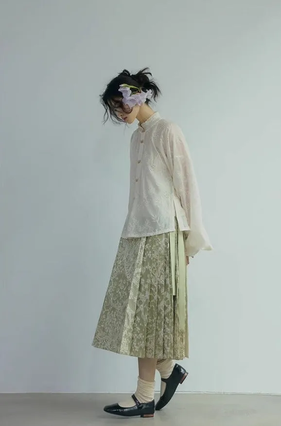 Pistachio 开心果 Modernized French Ming Dynasty Yuanling Midi Mamian Summer Set