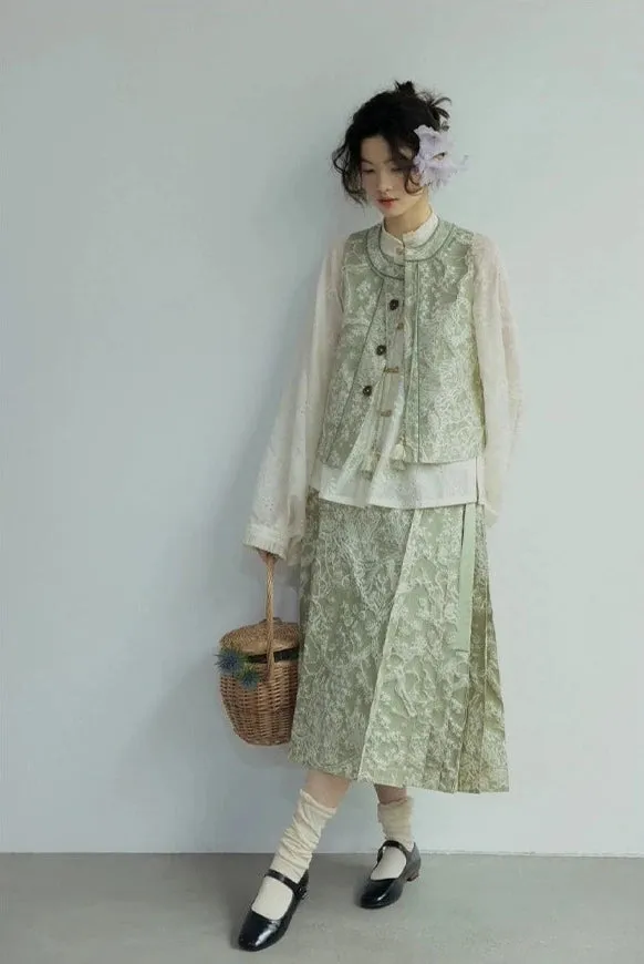 Pistachio 开心果 Modernized French Ming Dynasty Yuanling Midi Mamian Summer Set