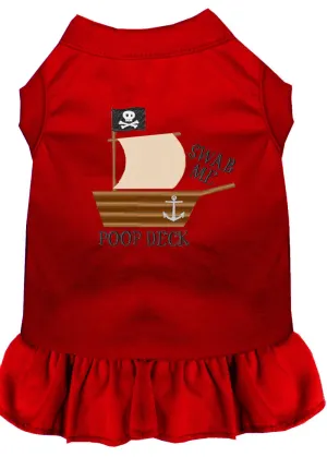 Poop Deck Embroidered Dog Dress Red Xxxl (20)