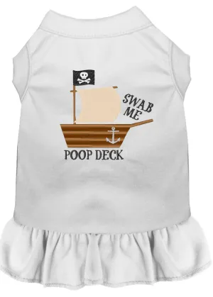 Poop Deck Embroidered Dog Dress White Lg (14)