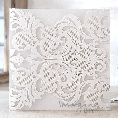 Rococo Wedding Invitation - White