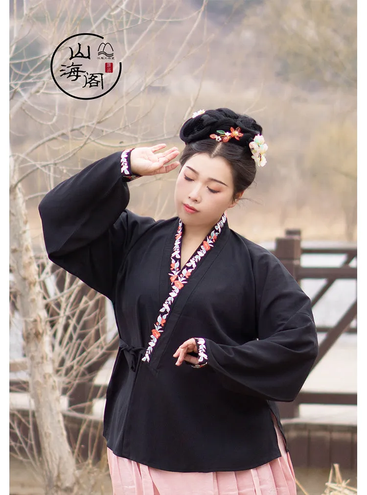 Shancha Hua 山茶花 Camellia Wreath Early Ming Plus Size Embroidered Jiaoling Yuanling Ao Shirt