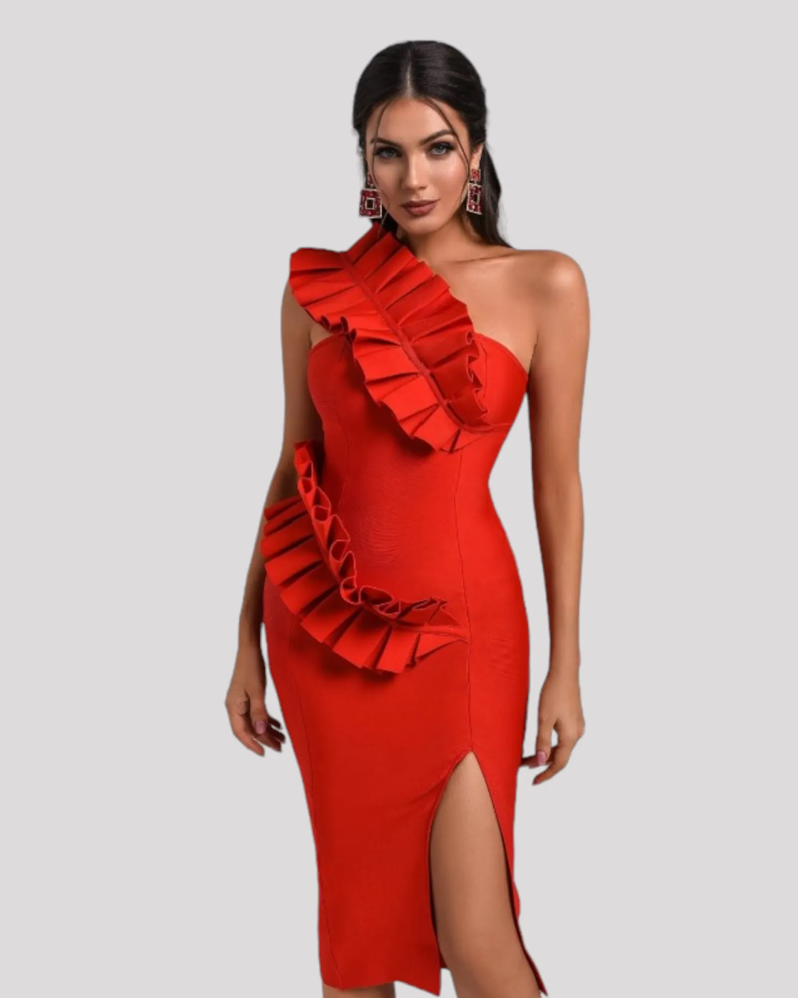 Sleeveless Cocktail Dress with Stunning Pleating Feature