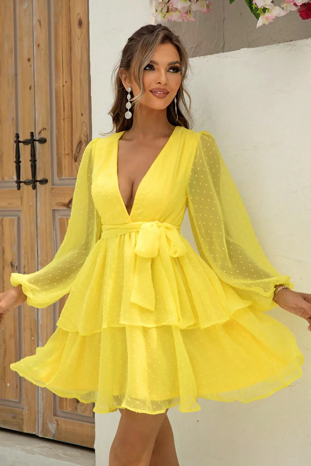 Yellow Elegant Resort Dress